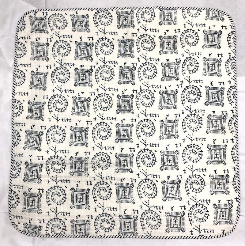 Trade Star Reversible Quilted Handmade Wrap 100% Cotton Super Soft Quilt Toddler Blanket Warm Indian Design Ethnic Authentic Soft Quilt Hand Block Print Baby Blanket - Image 2
